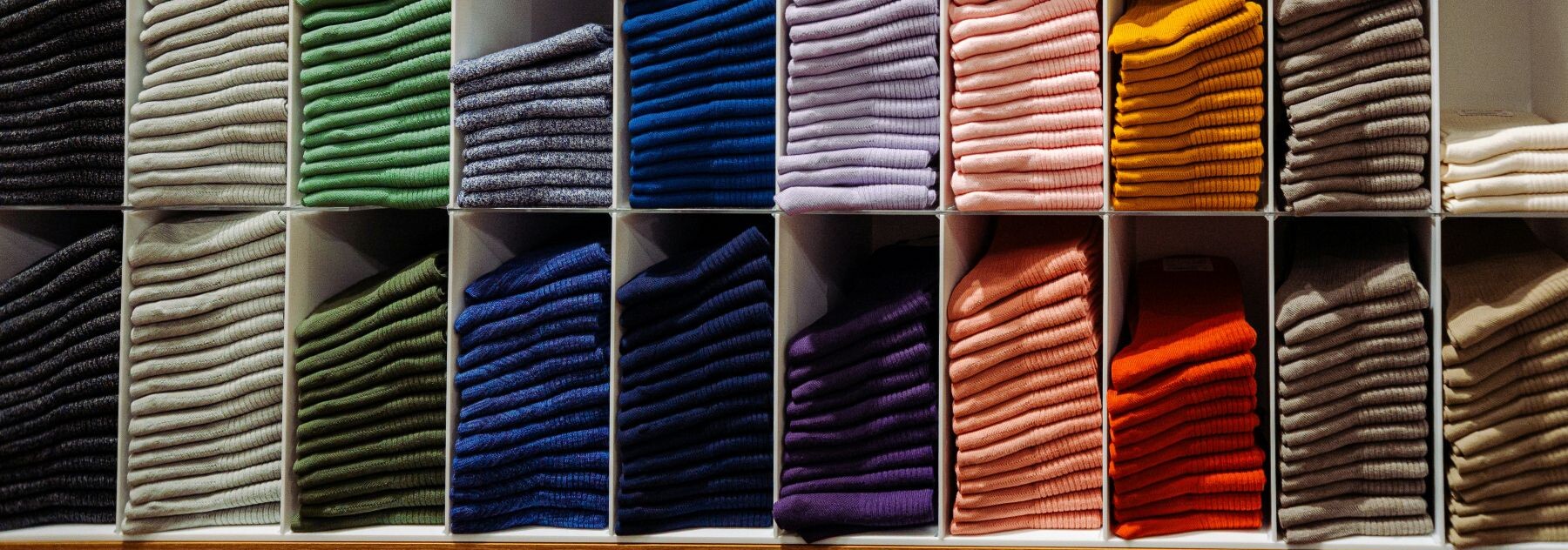 Clothing and textile wholasale shelves