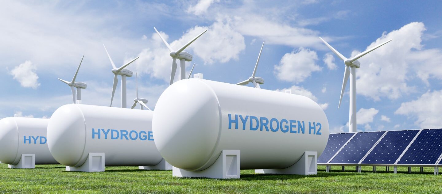 White hydrogen tanks