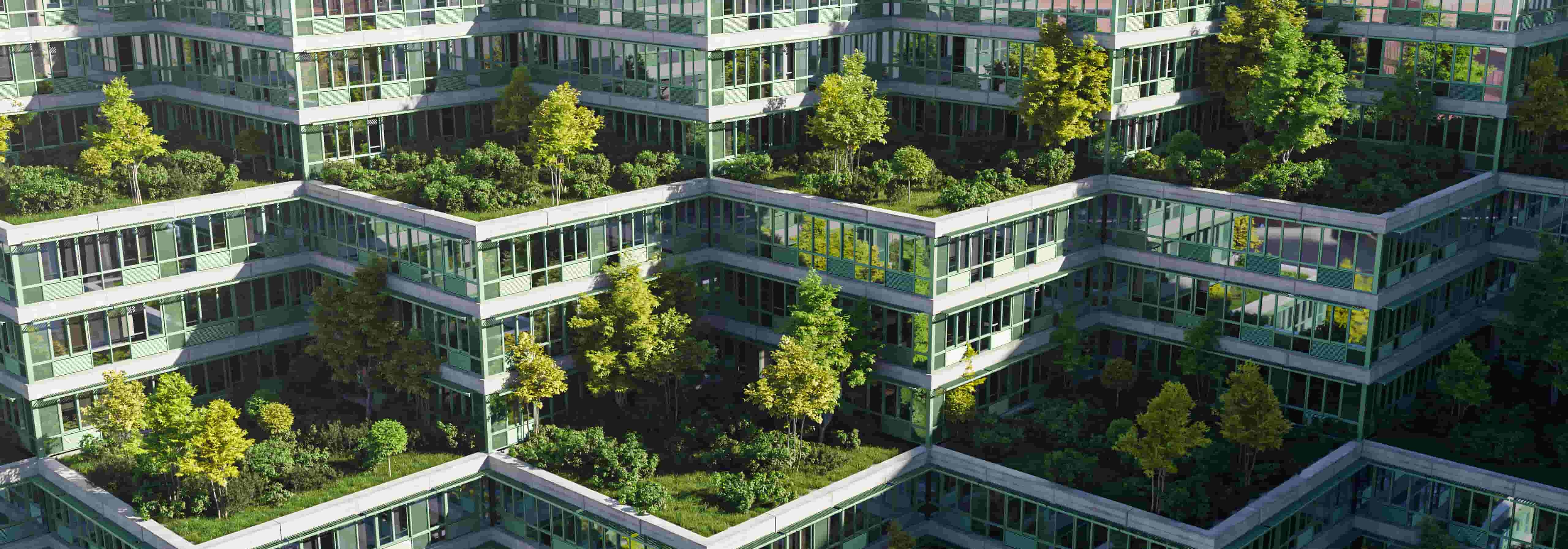 Una fila di case con tetti fatti di vegetazione.