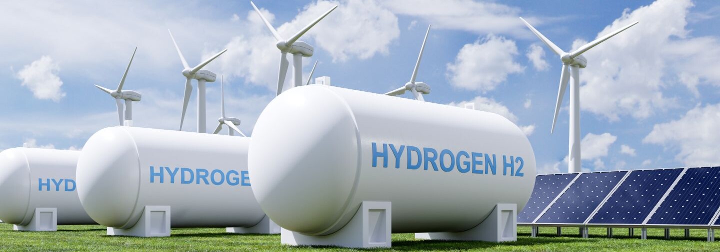 White hydrogen tanks